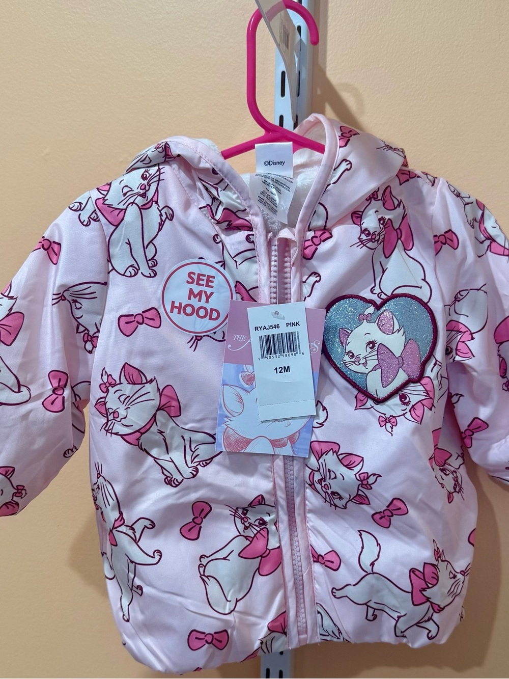 Disney Pink Marie Hooded Jacket - Baby 12M